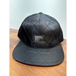 Stussy Mfg Hat Polyester Quilted Foam SnapBack Black Cap